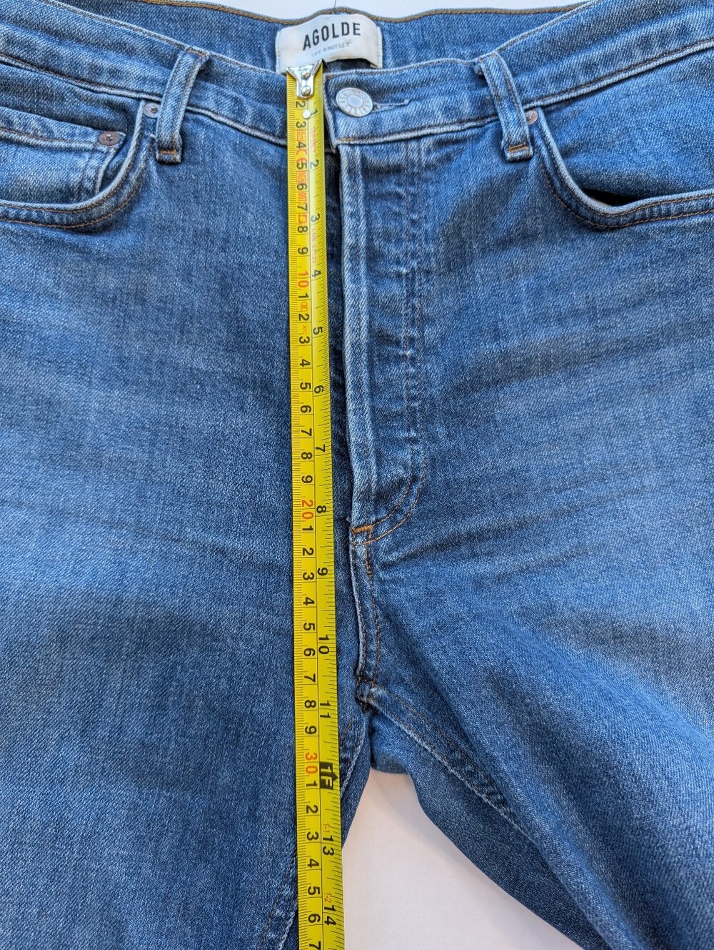 Agolde Nico Slim Straight Jeans in Dark Blue Denim (Fixation) - Picture 7 of 13